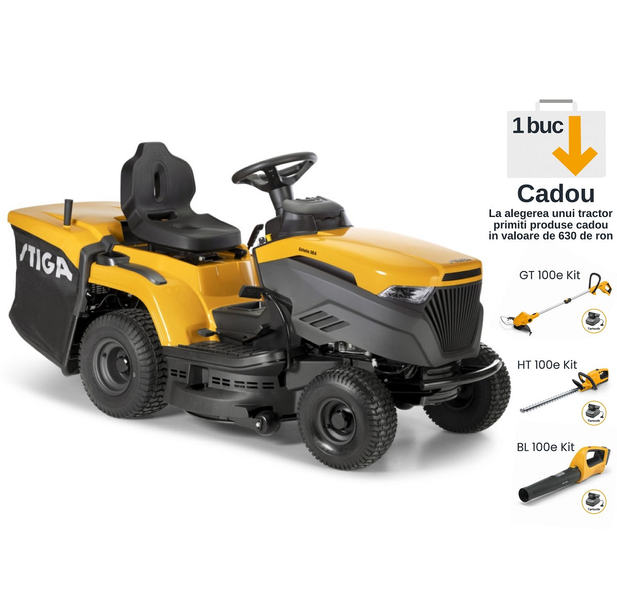 STIGA tractor de tuns iarba cu colector ESTATE 384 – cumpără online România